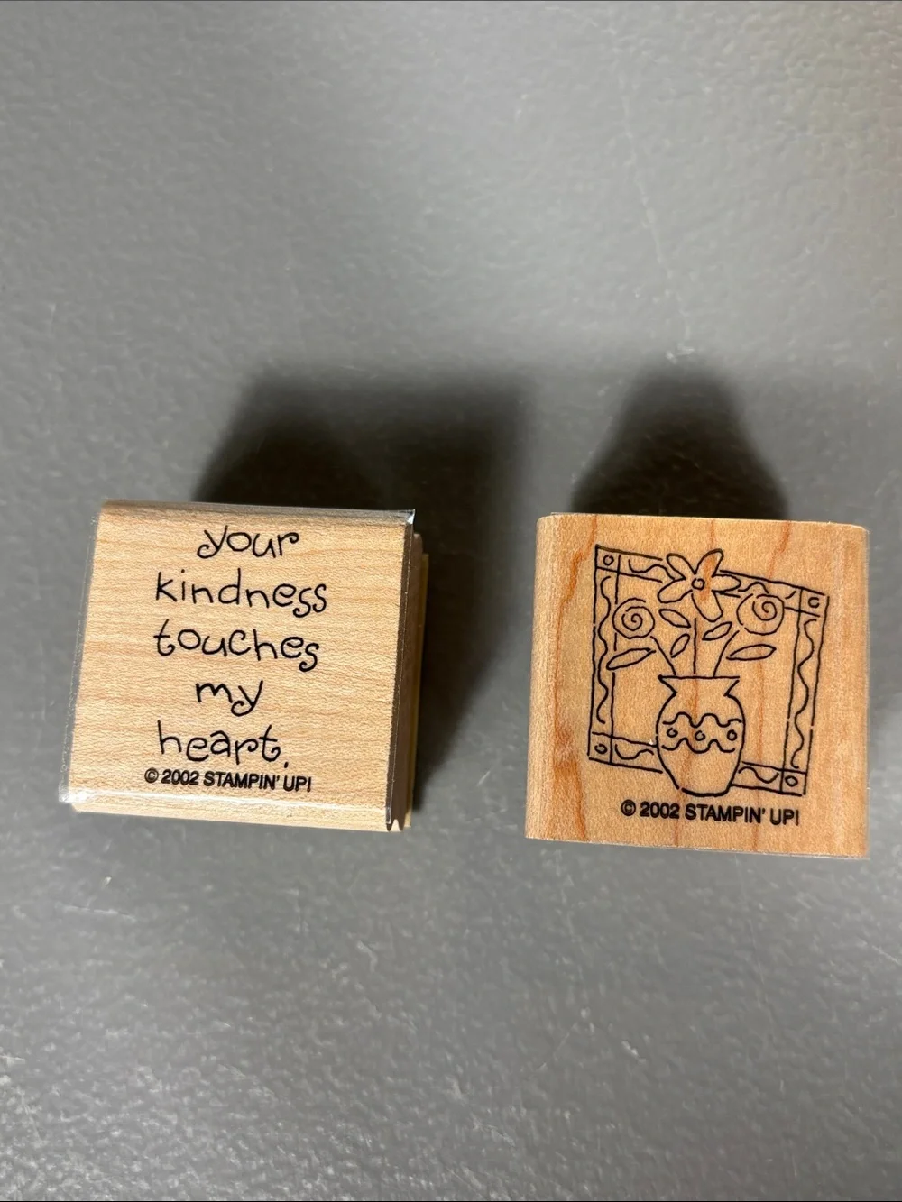 Stampin’ Up! Quick & Cute 2002 Retired Wood Mount Rubber Stamp Set of 8